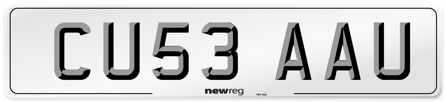 CU53 AAU Number Plate from New Reg